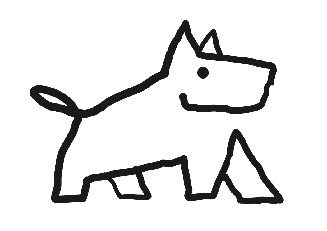 the simple line dog I draw by Inkscape